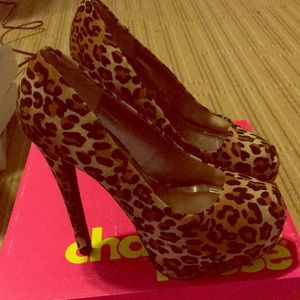 Leopard print stilettos